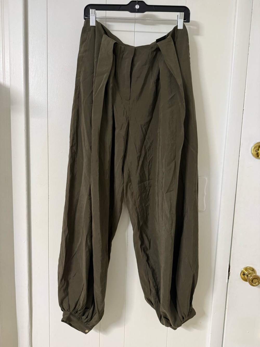 H&M Olive Green Balloon-Leg Modal Pants - Picture 4 of 9